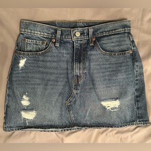 Levi Strauss distressed denim mini skirt